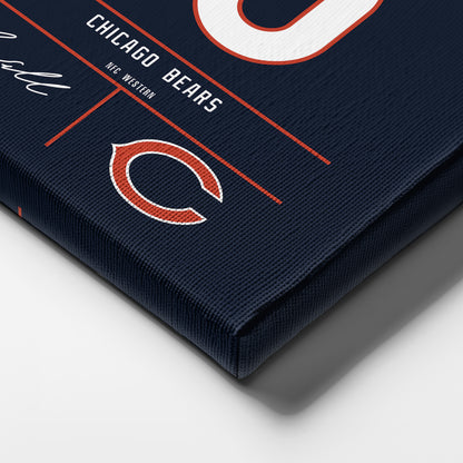 Caleb Williams Bears Jersey Canvas Print | Wall Art Decor