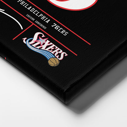 Allen Iverson Philadelphia 76ers black Jersey Canvas Wall Art