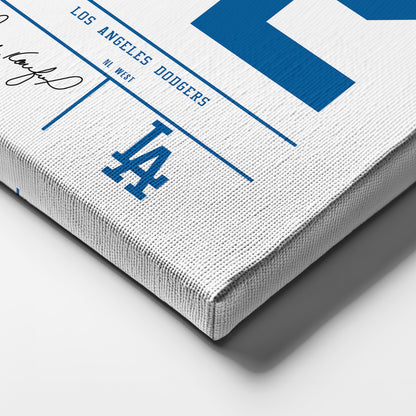 Sandy Koufax Los Angeles Dodgers Jersey Canvas Wall Art
