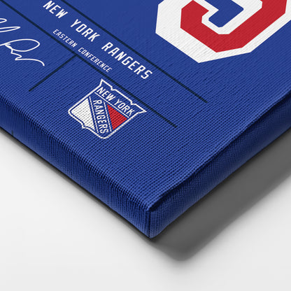 Mike Richter New York Rangers Jersey Canvas Wall Art