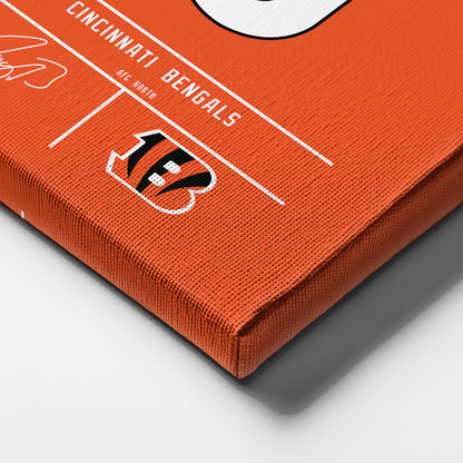 Joe Burrow Bengals Jersey Canvas Print | Wall Art Decor