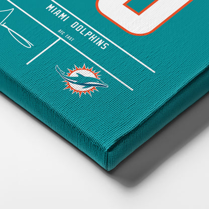 Tyreek Hill Dolphins Jersey Canvas Print | Wall Art Decor