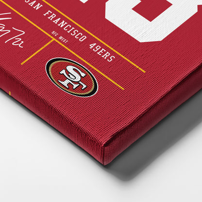 Christian McCaffrey San Francisco 49ers Jersey Canvas Wall Art