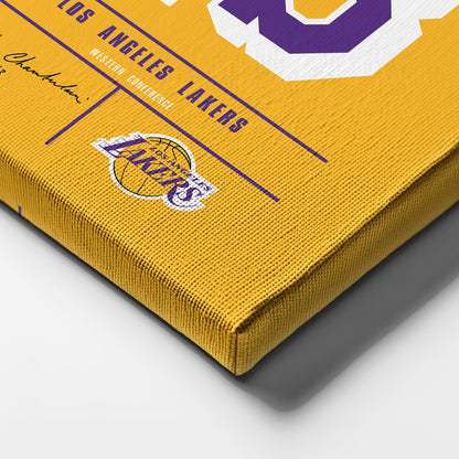Wilt Chamberlain Los Angeles Lakers Jersey Canvas Wall Art