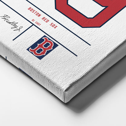 Jackie Bradley Jr. Red Sox Jersey Canvas Print | Wall Art Decor