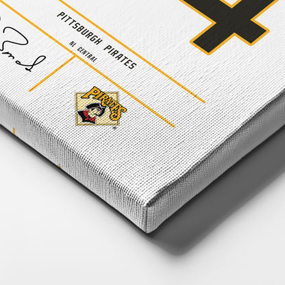 Barry Bonds Pirates Jersey Canvas Print | Wall Art Decor