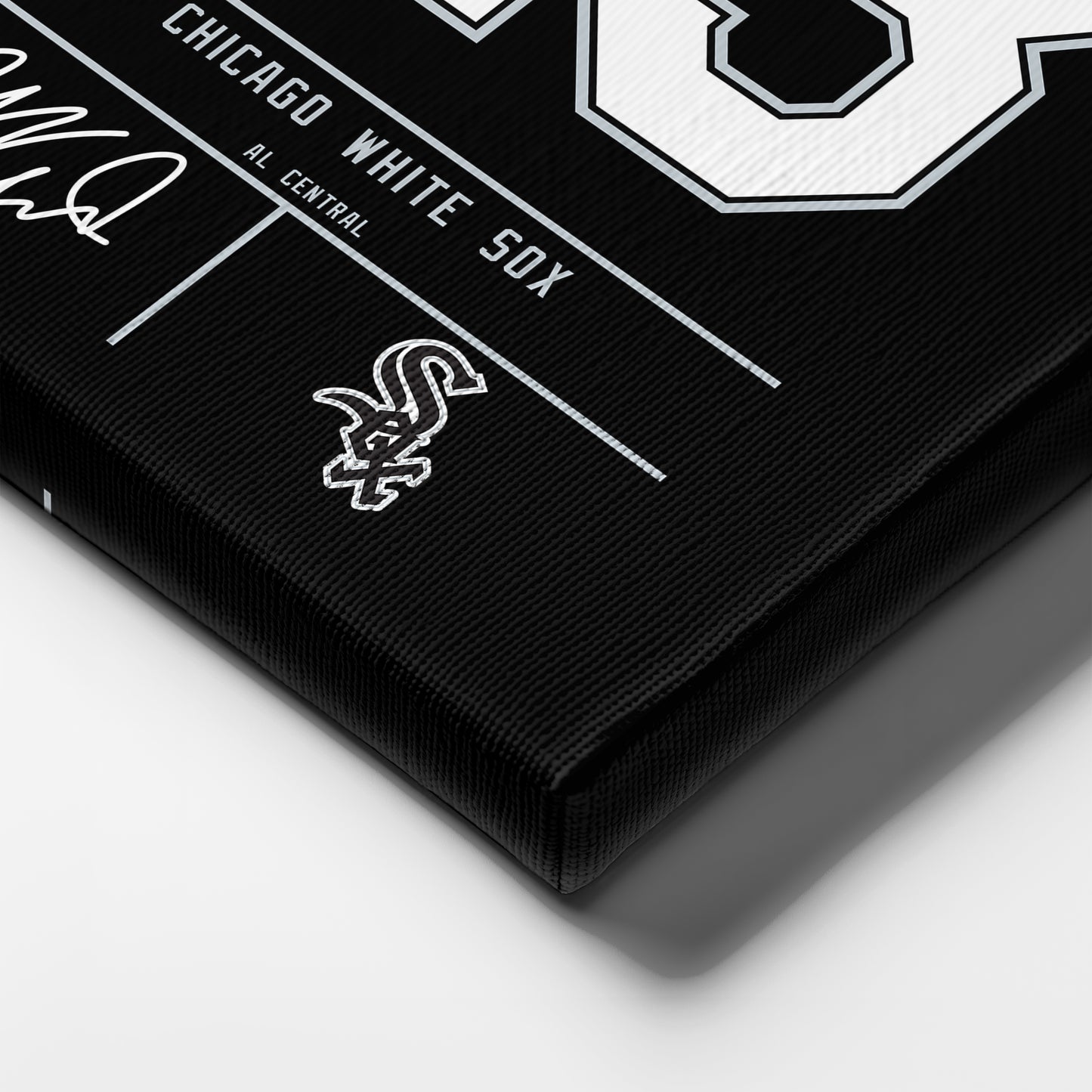 Robin Ventura Chicago White Sox Black Jersey Canvas Wall Art
