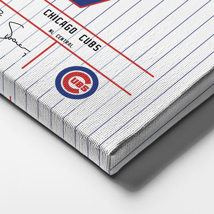 Dansby Swanson Cubs Jersey Canvas Print | Wall Art Decor