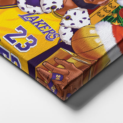 LeBron James Christmas Canvas Print | Festive Basketball Wall Art