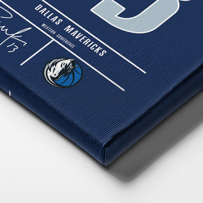 Steve Nash Mavericks Jersey Canvas Print | Wall Art Decor