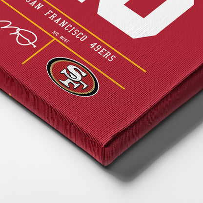 Joe Montana 49ers Jersey Canvas Print | Wall Art Decor