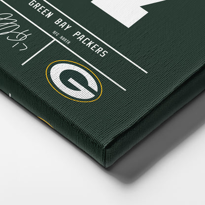 Davante Adams Packers Jersey Canvas Print | Wall Art Decor