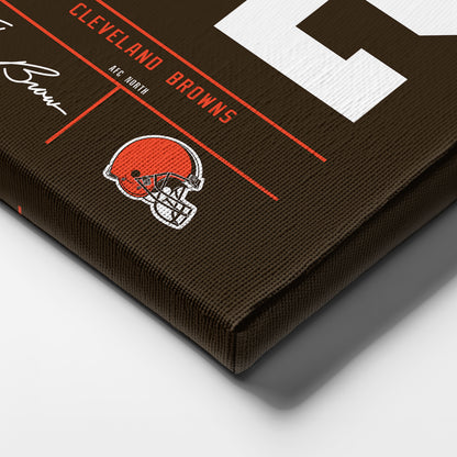 Jim Brown Cleveland Browns Jersey Canvas Wall Art