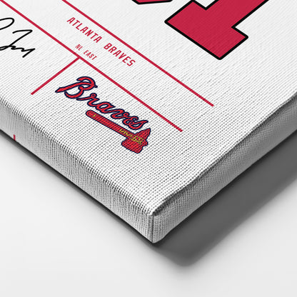 Greg Maddux Atlanta Braves Jersey Canvas Wall Art