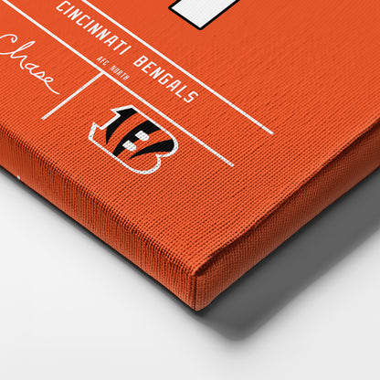 Ja'Marr Chase Bengals Jersey Canvas Print | Wall Art Decor