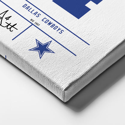 Dak Prescott Cowboys Jersey Canvas Print | Wall Art Decor