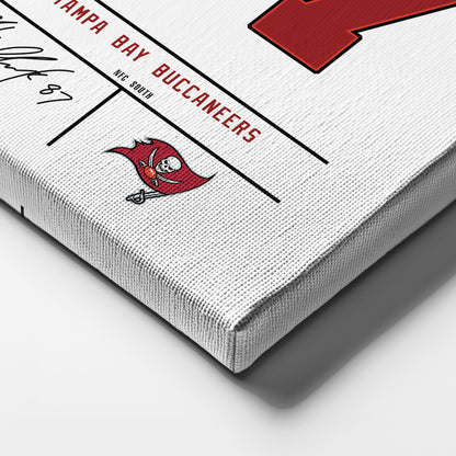 Rob Gronkowski Buccaneers Jersey Canvas Print | Wall Art Decor