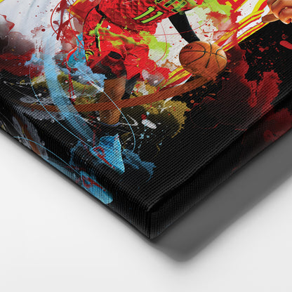 Trae Young Hawks Canvas Print | Atlanta Basketball Wall Art