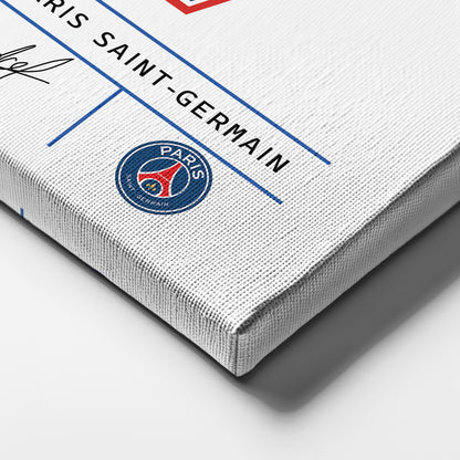 Kylian Mbappé PSG Jersey Canvas Print | Soccer Wall Art Decor