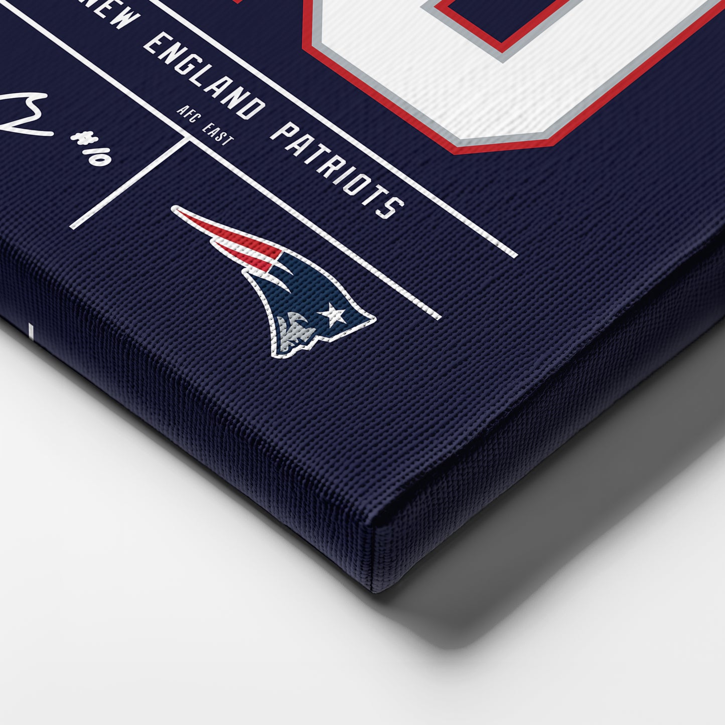 Drake Maye New England Patriots Jersey Canvas Wall Art
