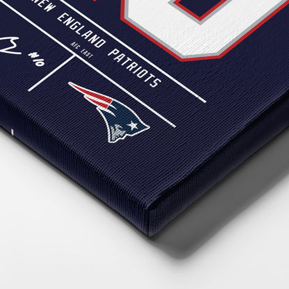 Drake Maye New England Patriots Jersey Canvas Wall Art