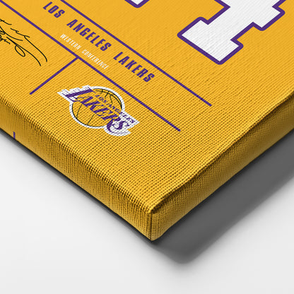 Kobe Bryant Lakers #24 Jersey Canvas Print | Wall Art Decor