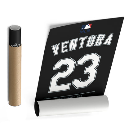 Robin Ventura Chicago White Sox Black Jersey Canvas Wall Art