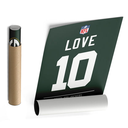 Jordan Love Packers Jersey Canvas Print | Wall Art Decor