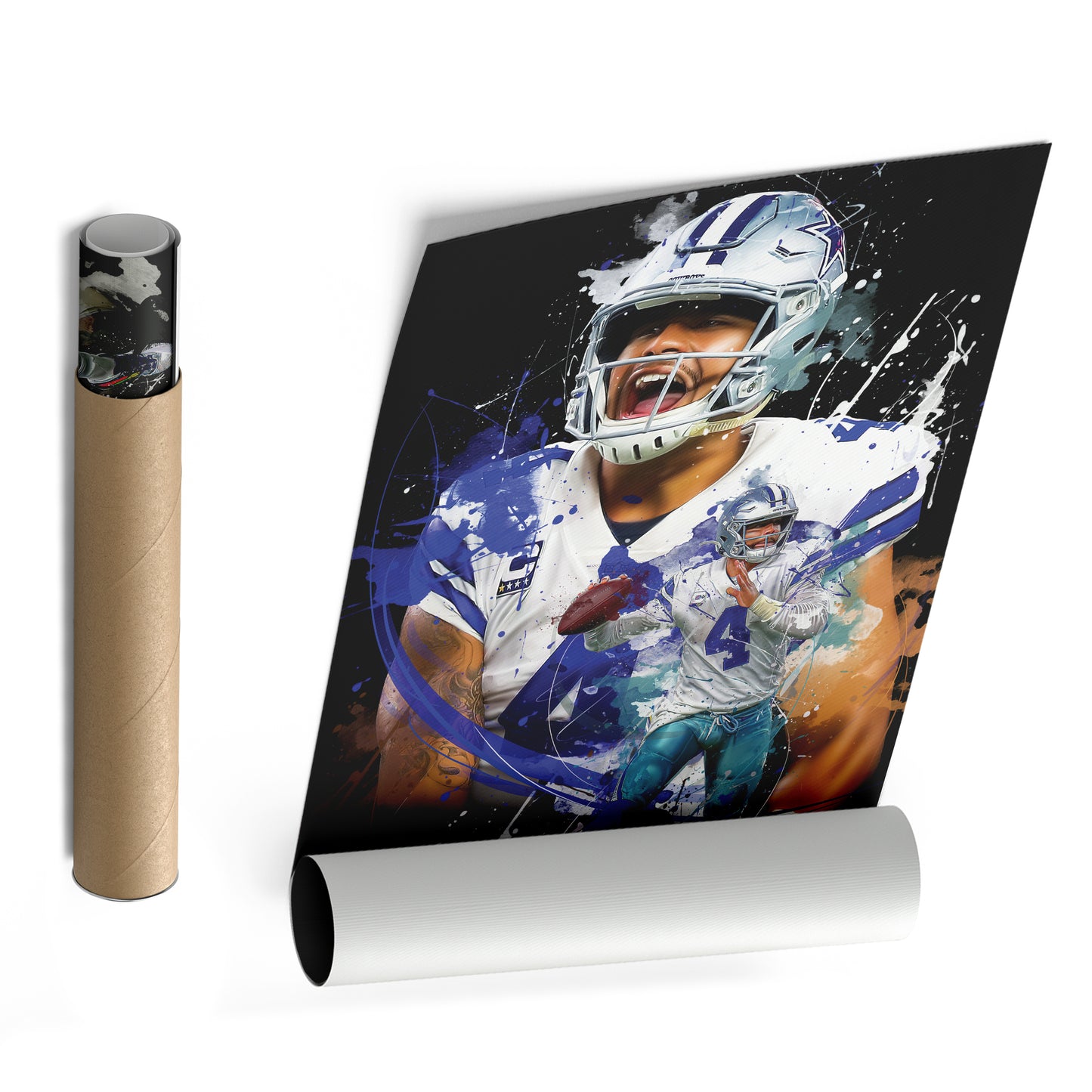 Dak Prescott Cowboys Canvas Print | Dallas Football Wall Art