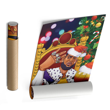 LeBron James Christmas Canvas Print | Festive Basketball Wall Art