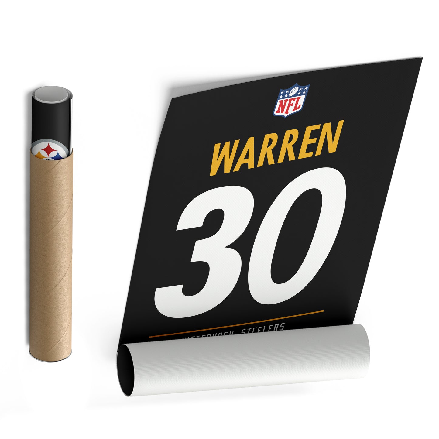Jaylen Warren Pittsburgh Steelers Jersey Canvas Wall Art