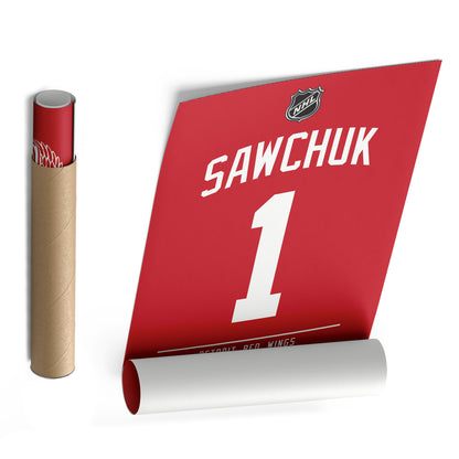 Terry Sawchuk Red Wings Jersey Canvas Print | Wall Art Decor