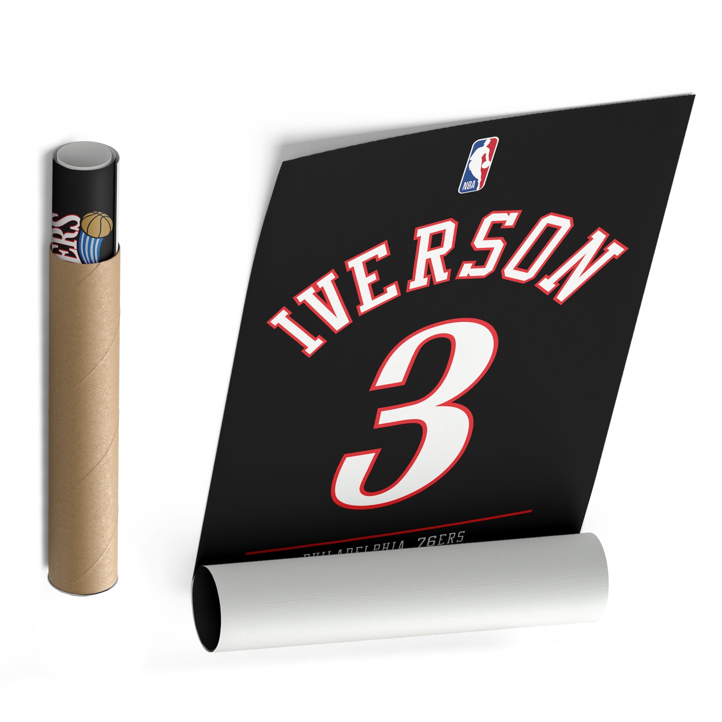 Allen Iverson Philadelphia 76ers black Jersey Canvas Wall Art