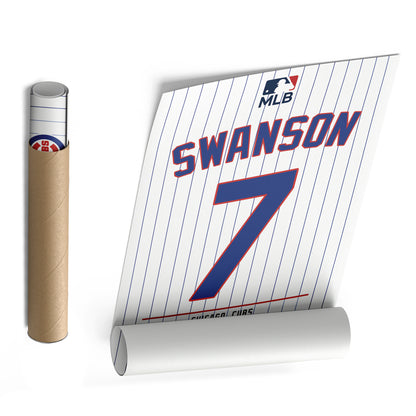 Dansby Swanson Cubs Jersey Canvas Print | Wall Art Decor