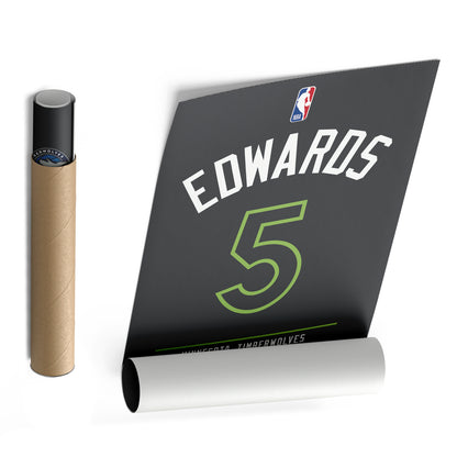 Anthony Edwards Minnesota Timberwolves Jersey Canvas Wall Art