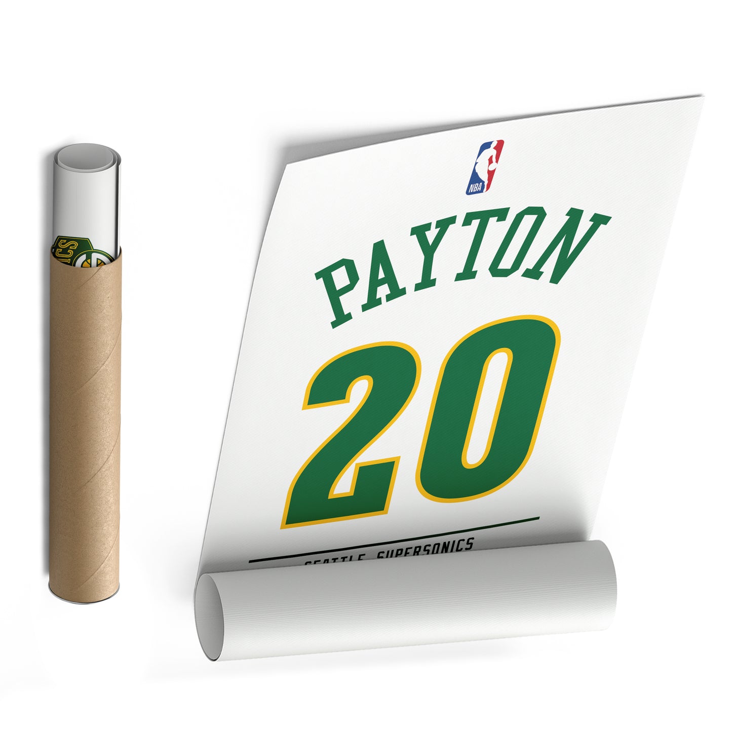 Gary Payton Seattle SuperSonics Jersey Canvas Wall Art