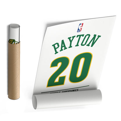 Gary Payton Seattle SuperSonics Jersey Canvas Wall Art