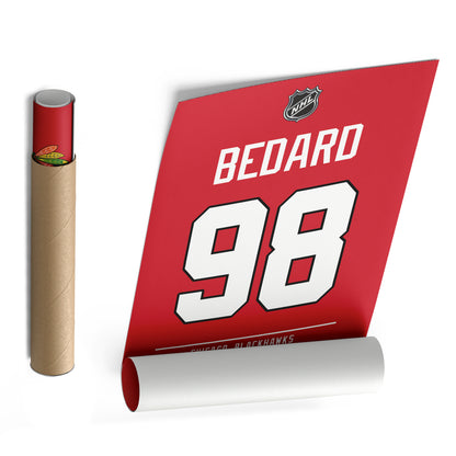 Connor Bedard Blackhawks Jersey Canvas Print | Wall Art Decor