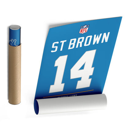 Amon-Ra St. Brown Lions Jersey Canvas Print | Wall Art Decor