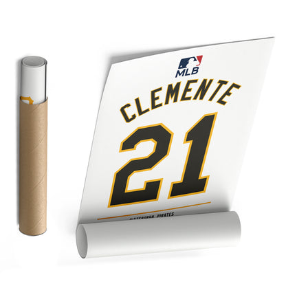 Roberto Clemente Pittsburgh Pirates Jersey Canvas Wall Art