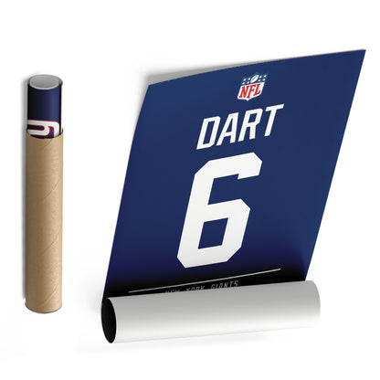 Jaxson Dart New York Giants Jersey Canvas Wall Art