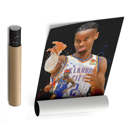 Shai Gilgeous-Alexander Thunder Canvas Print | Oklahoma City Basketball Wall Art