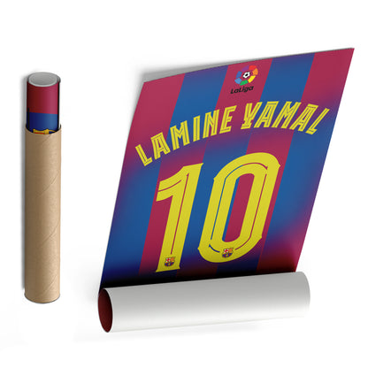 Lamine Yamal Barcelona Jersey Canvas Wall Art