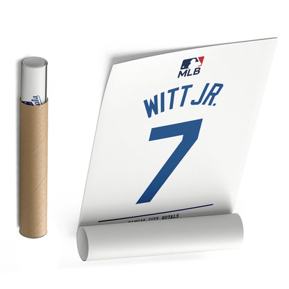 Bobby Witt Jr. Kansas City Royals Jersey Canvas Wall Art