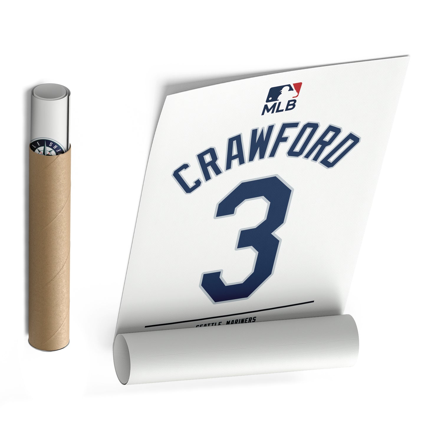 JP Crawford Seattle Mariners Jersey Canvas Wall Art