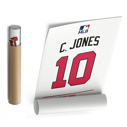 Chipper Jones Atlanta Braves Jersey Canvas Wall Art