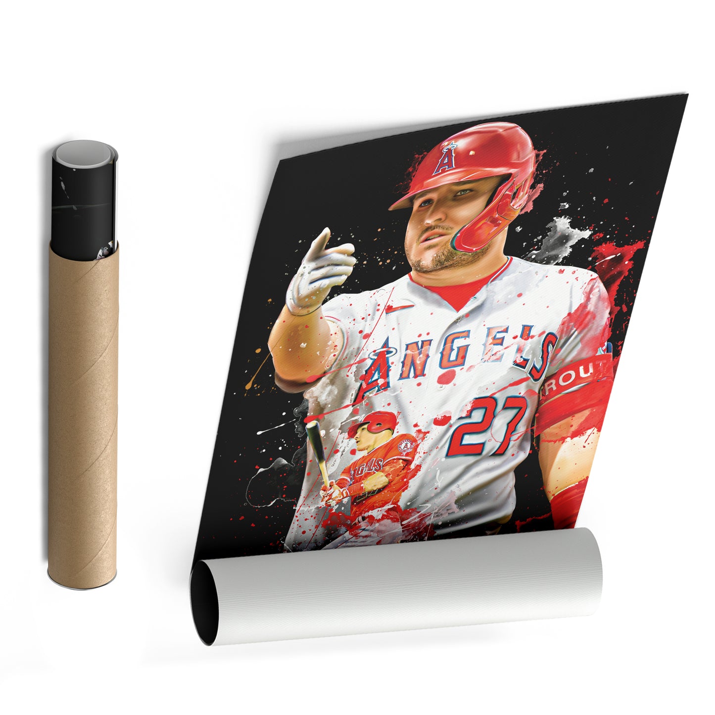 Mike Trout Angels Canvas Print | Los Angeles Baseball Wall Art