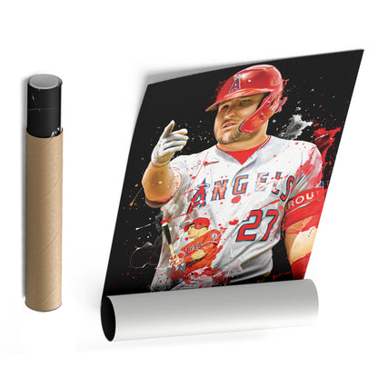 Mike Trout Angels Canvas Print | Los Angeles Baseball Wall Art