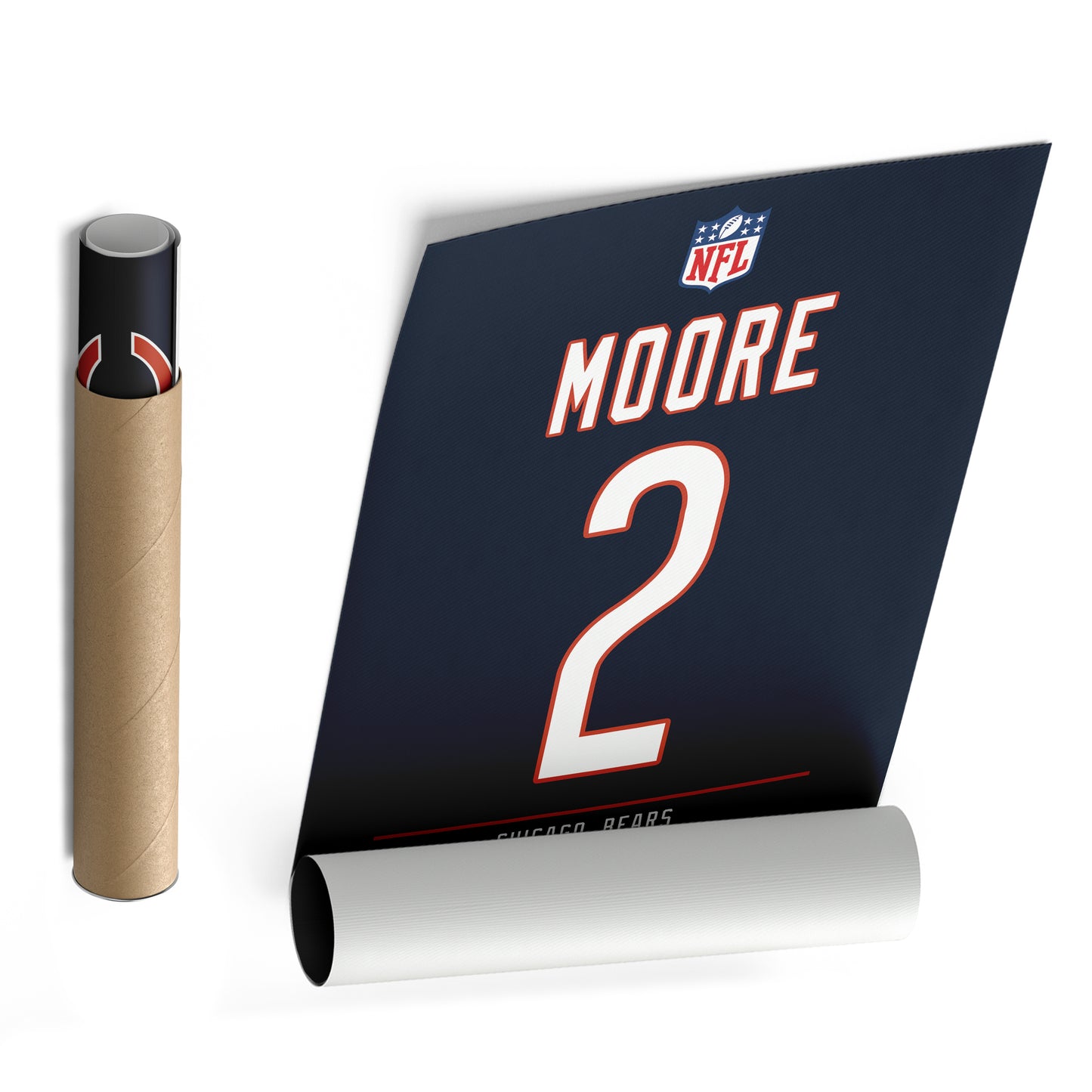 D.J. Moore Bears Jersey Canvas Print | Wall Art Decor