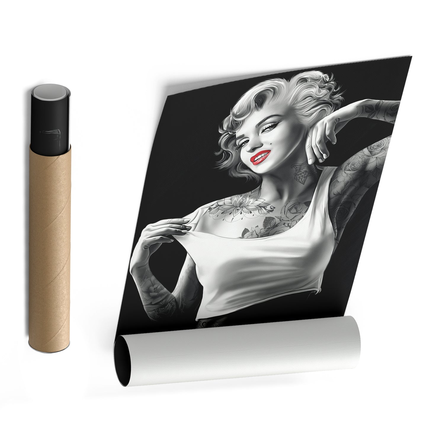Marilyn Monroe Tattoo Canvas Print | Hollywood Icon Wall Art